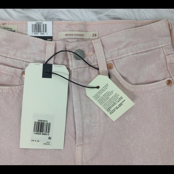 Levi’s Wedgie Straight Jeans Acid Wash Pin… - Picture 6 of 10